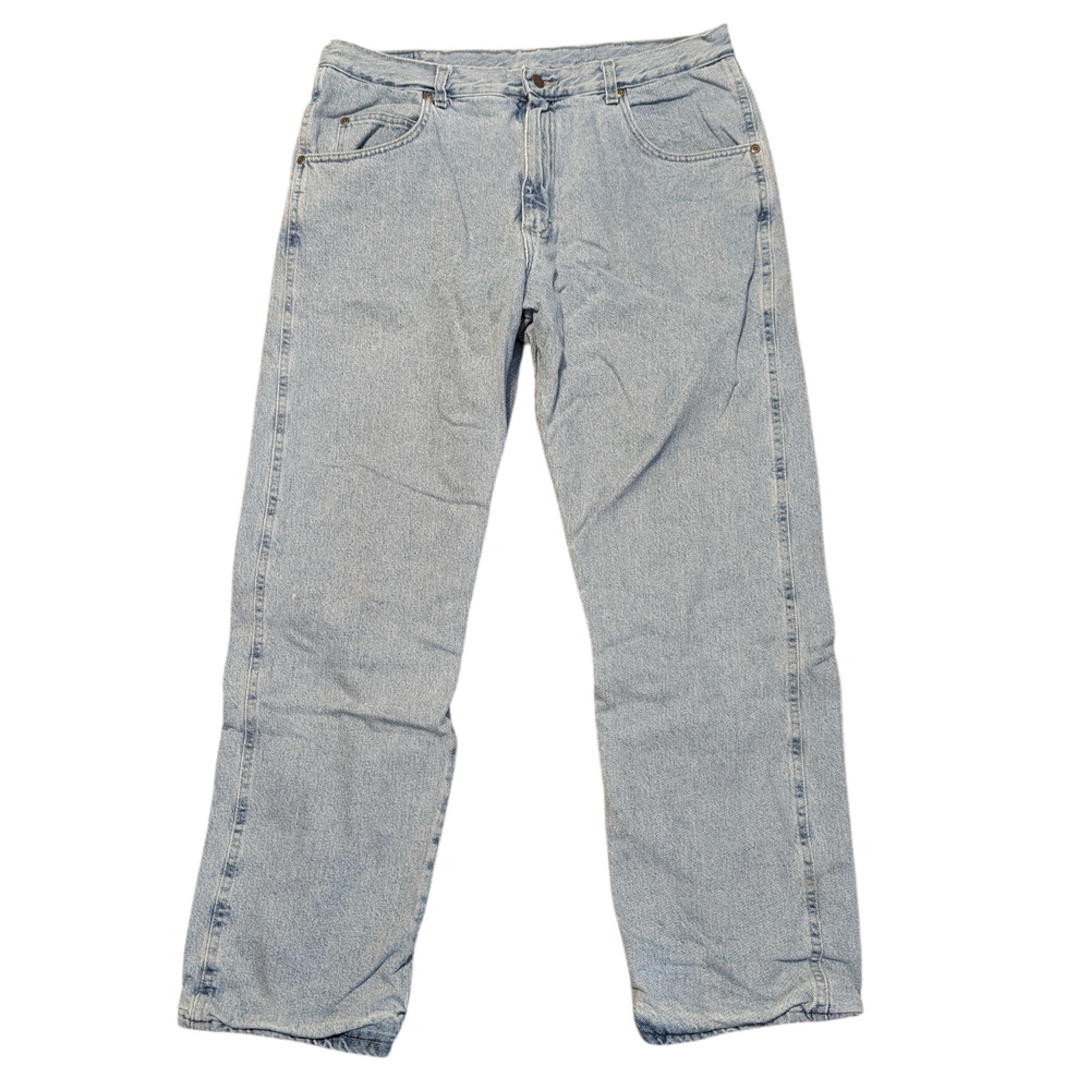 Work 'n Sport Flannel Lined Light Rinse Jeans Men's Size Waist 38X32 Winter Snow
